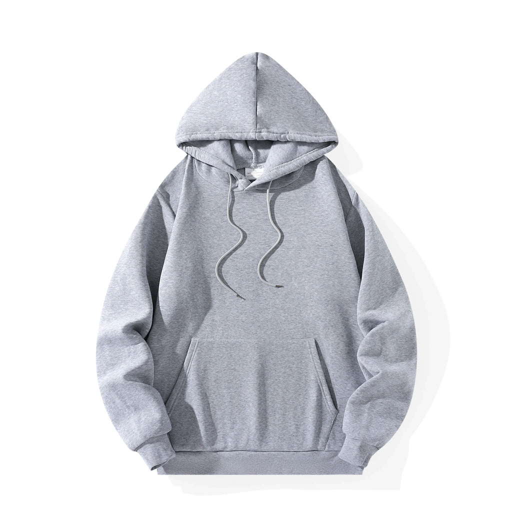 Noxwear - Men's Casual Thicken Hoodies Autumn Winter Long Sleeve Pullover Fashion Loose Solid Color Sweatshirt Spring Warm Outdoor Hoody