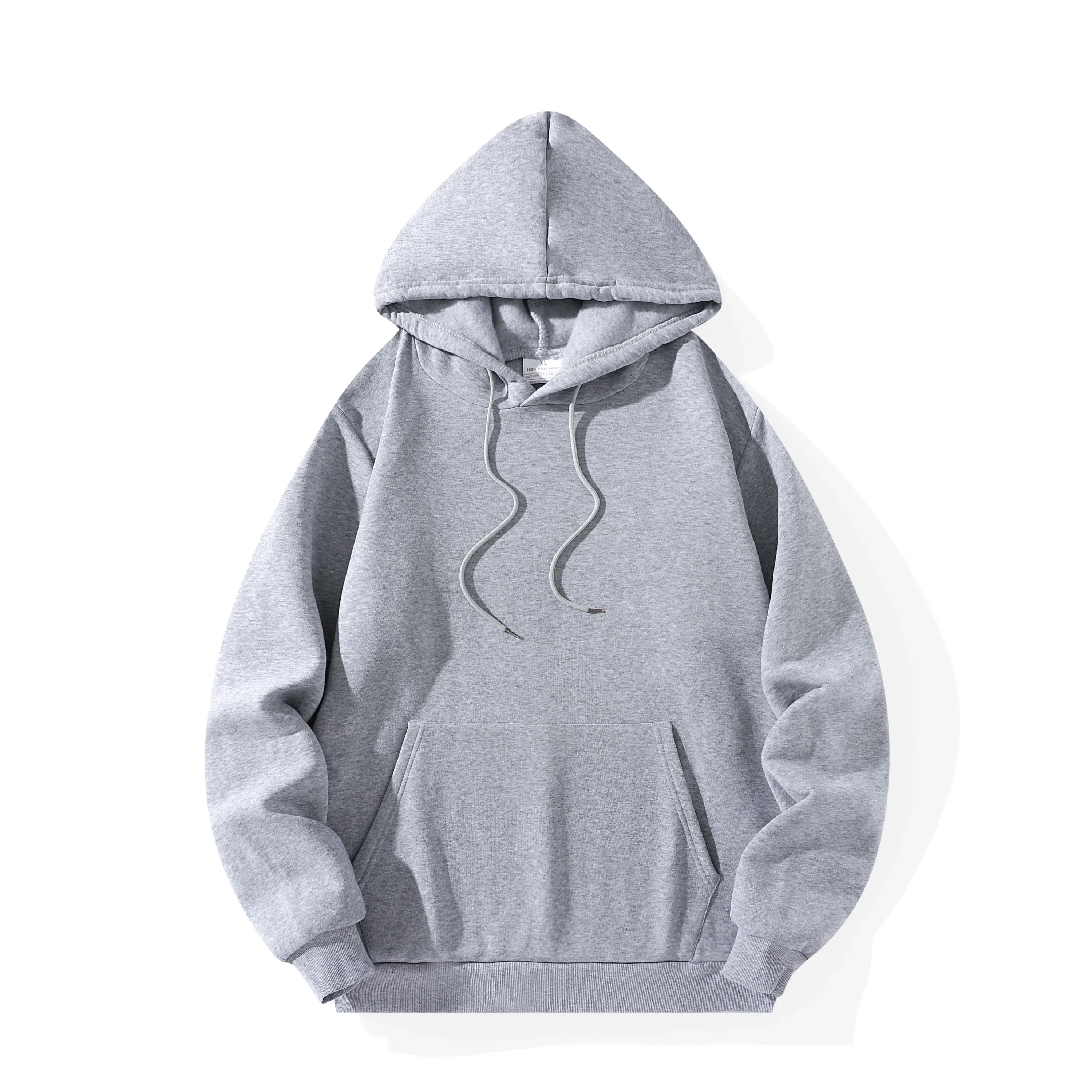 Noxwear - Men's Casual Thicken Hoodies Autumn Winter Long Sleeve Pullover Fashion Loose Solid Color Sweatshirt Spring Warm Outdoor Hoody