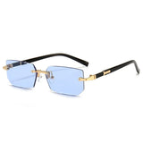 Noxwear - Rimless Sunglasses Rectangle Fashion Popular Women Men Shades Small Square Sun Glasses For Female Male Summer Traveling Oculos
