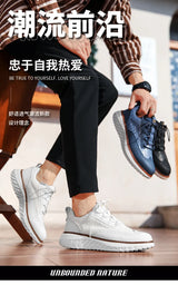 Noxwear - New Shoes for Men Leather Casual Shoes Fashion Breathable Brogues Sport Shoes Street Cool Chunky Sneakers