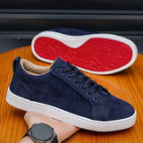 Noxwear - Autumn New Shoes for Men Suede Leather Casual Shoes Fashion Flat Skateboard Shoes Youth Cool Sneaker
