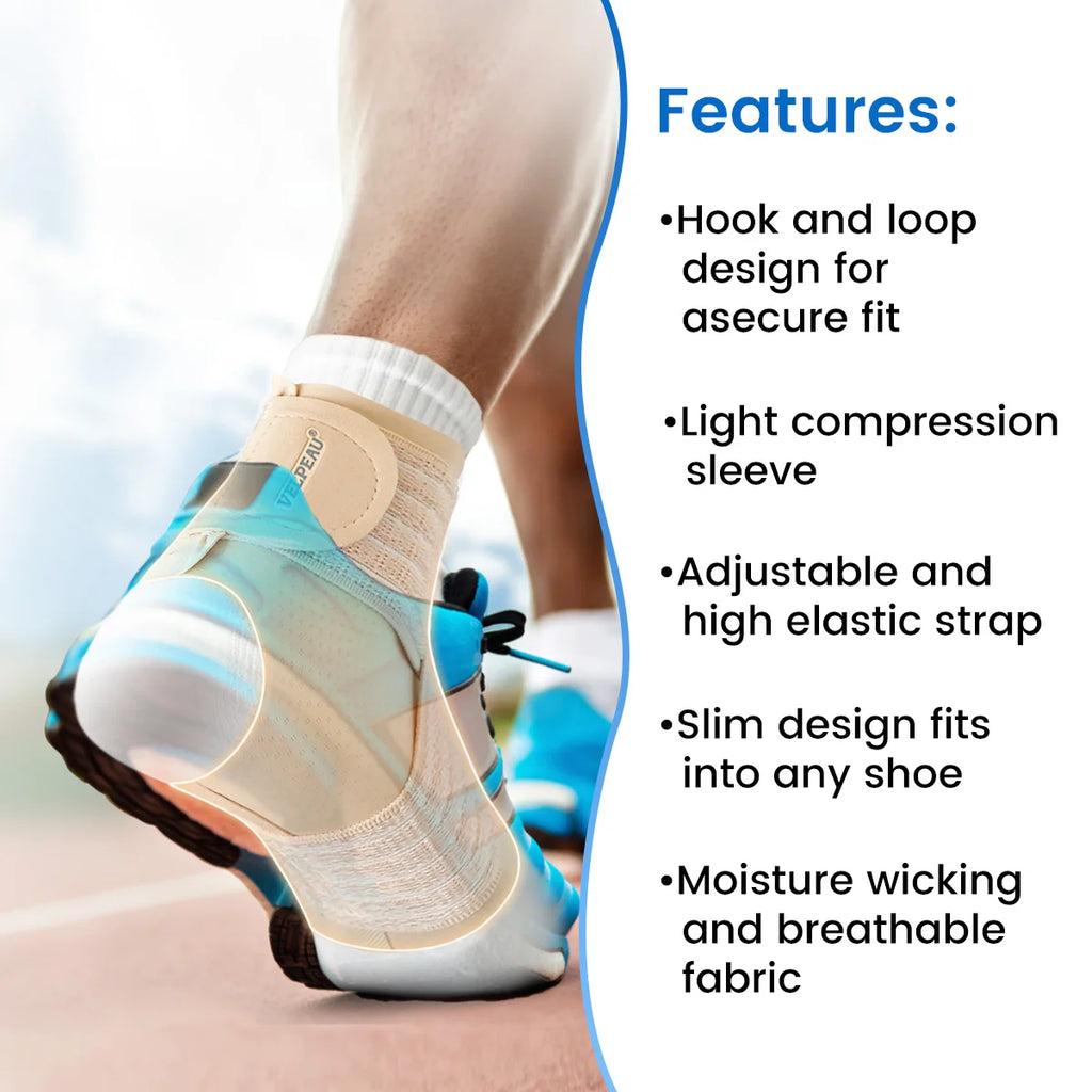 Noxwear - VELPEAU Ankle Compression Sleeve for Achilles Tendinitis and Plantar Fasciitis, Adjustable Ankle Support Universal for Both Feet