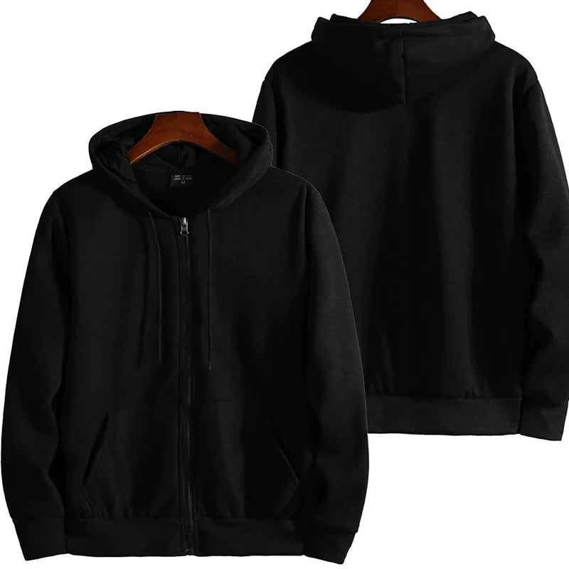 Noxwear-Zipper Hoodies Autumn Winter Men's New Long Sleeve Hooded Sweatshirt Fashion Casual Male Outfit Sportwear Loose Fit Clothes