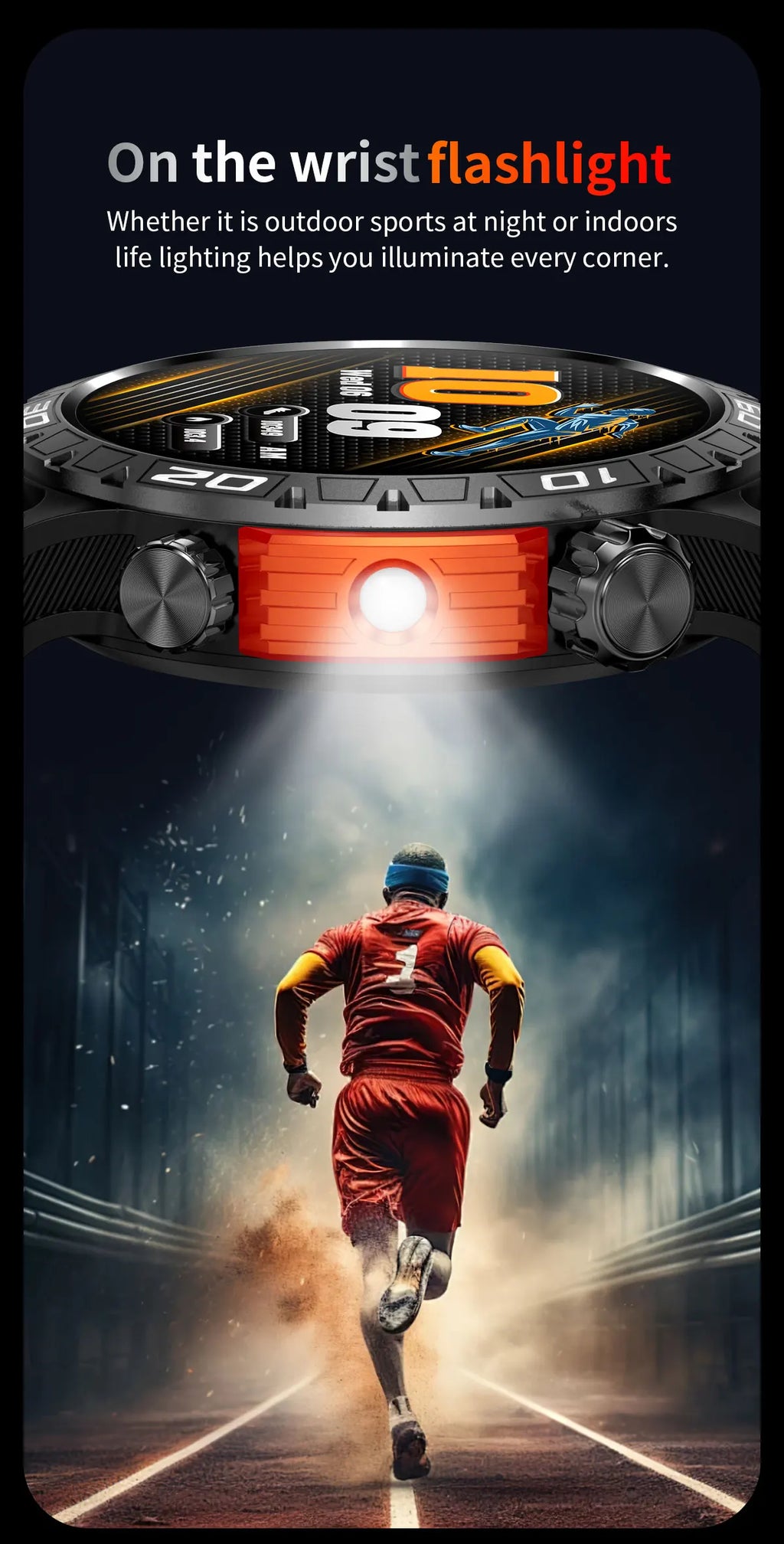 Noxwear - LIGE GPS Smart Watch Men LED Flashlight Compass Waterproof Bluetooth Call Health Watches Voice Assistant Military Smartwatch Men