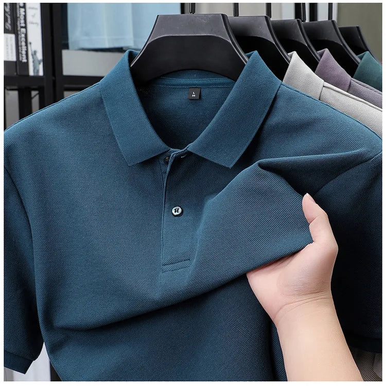 Noxwear - Men's 100% Cotton Polo Shirt - Summer Casual Breathable Tee,19 Colors,Ideal for Golf and Sports,Business Casual,Silk-Like Finish