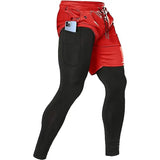 Noxwear - Men's Sport Pants 2 in1 Training Athletic Tracksuits Sportswear Workout Male Jogging Trousers Gym Fitness Running Pants Men