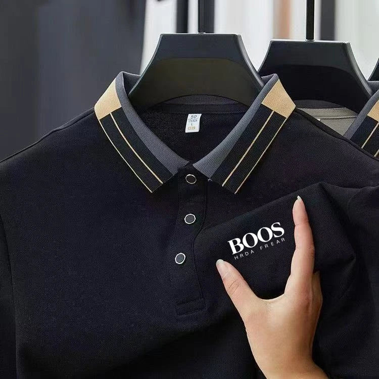 Noxwear - New Embroidered High-quality Men's Summer Short Sleeved Polo Shirt, Trendy Men's Top for Business and Leisure