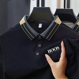 Noxwear - New Embroidered High-quality Men's Summer Short Sleeved Polo Shirt, Trendy Men's Top for Business and Leisure