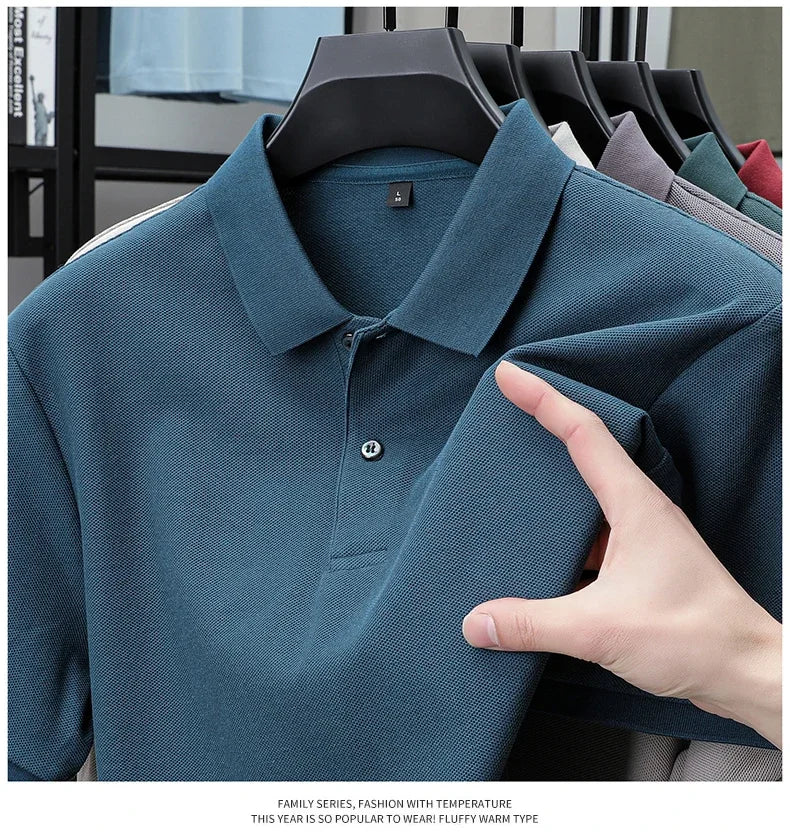 Noxwear - Men's 100% Cotton Polo Shirt - Summer Casual Breathable Tee,19 Colors,Ideal for Golf and Sports,Business Casual,Silk-Like Finish
