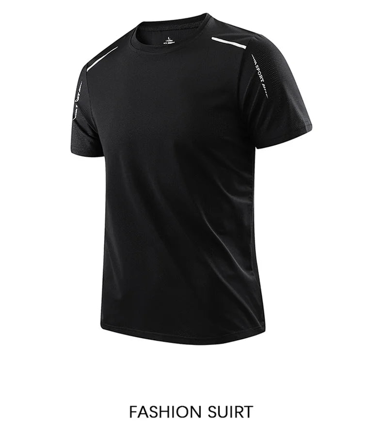 Noxwear - CHRLCK Men's Running Quick Drying T-shirts Breathable Hiking Fishing Tees Soft Elasticity Outdoor Sports Short Shirt Summer