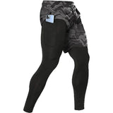 Noxwear - Men's Sport Pants 2 in1 Training Athletic Tracksuits Sportswear Workout Male Jogging Trousers Gym Fitness Running Pants Men