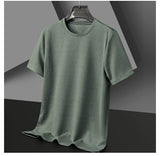 Noxwear - New Summer Waffle Round Neck Short Sleeved T-shirt for Men's Short Sleeved Top