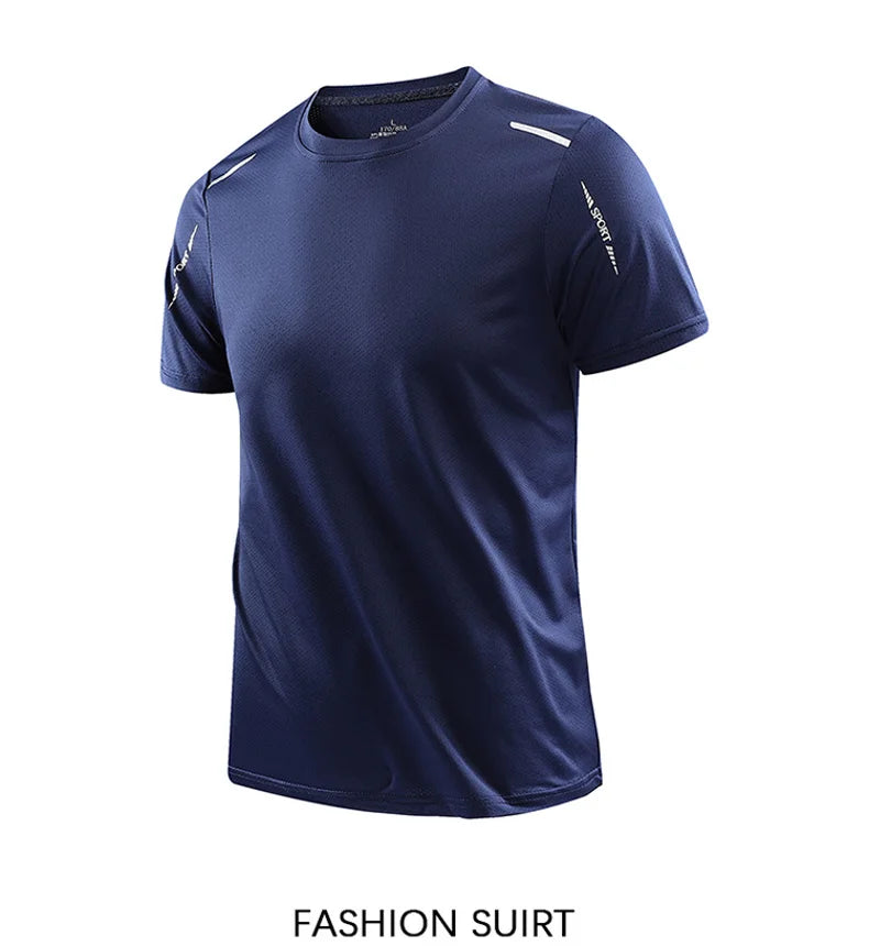 Noxwear - CHRLCK Men's Running Quick Drying T-shirts Breathable Hiking Fishing Tees Soft Elasticity Outdoor Sports Short Shirt Summer