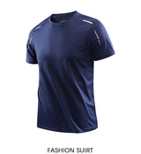 Noxwear - CHRLCK Men's Running Quick Drying T-shirts Breathable Hiking Fishing Tees Soft Elasticity Outdoor Sports Short Shirt Summer