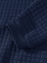 Noxwear - Autumn Men's Crew Neck Pullover Solid Color Casual Jacquard Check Sweatshirt Long Sleeve Warm Slim Sweaters Knitted Streetwear