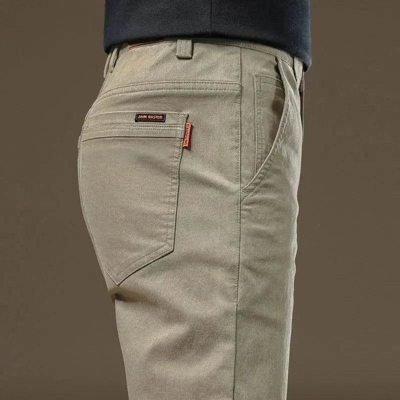 Noxwear - 2025 Summer Thin Cotton Men's Casual Pants Trendy Versatile Elastic Light Business Trousers Work Formal Slim Straight Pants