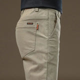 Noxwear - 2025 Summer Thin Cotton Men's Casual Pants Trendy Versatile Elastic Light Business Trousers Work Formal Slim Straight Pants