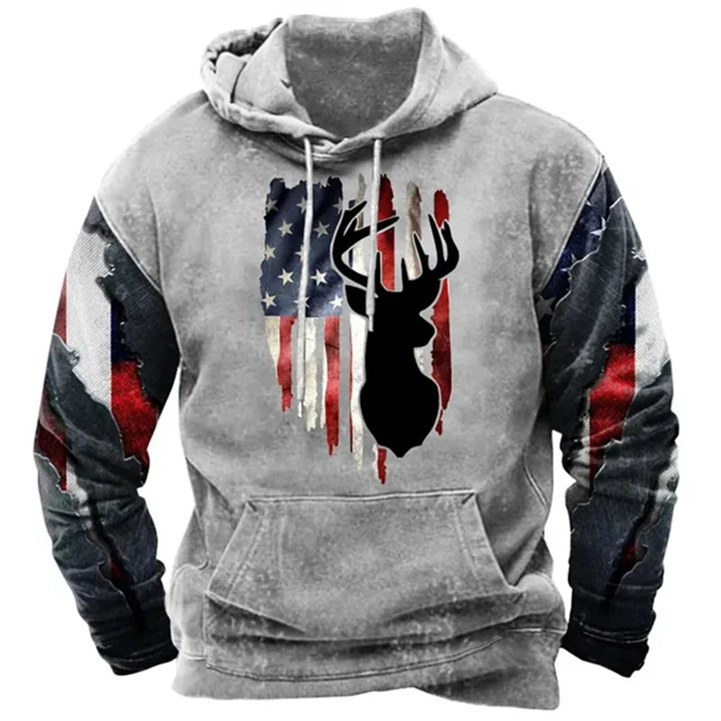 Noxwear - Fashion US Flag Print Hoodies For Men Hip Hop Trend Harajuku Vintage Clothes Spring and Autumn New in Sweatshirts Oversized Tops
