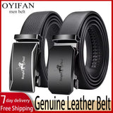 Noxwear - OYIFAN Men Belt Genuine Leather Belt for men Automatic belts Adjustable waistband Business belts 허리띠