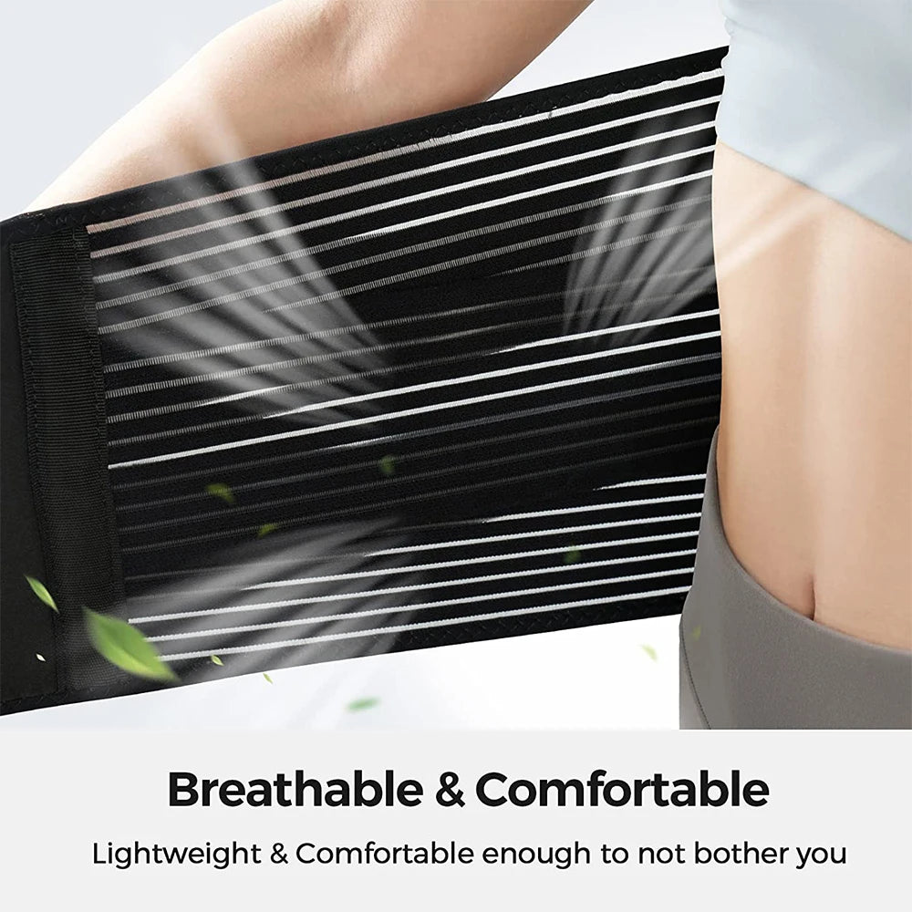 Noxwear - Lower Back Brace with 6 Stays Anti-skid Orthopedic Lumbar Support Breathable Waist Support Belt for Men Women Gym Pain Relief