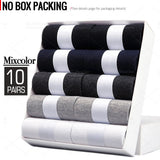 Noxwear - HSS 5/10 Pairs Men's Cotton Blend Socks Black Business Men Socks Soft Breathable Summer Winter for Male Socks Plus Size (6.5-14)