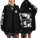 Noxwear Anime Hoodies in black with white sleeve and chest logo print, featuring zip‑up front for comfort and large colorful back graphic with anime‑inspired design for bold streetwear style.