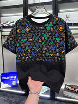 Noxwear - New Style Men's Casual Trendy Fashion Short-Sleeved T-Shirt Classic Round-neck T-Shirt Colorful Print Letters Summer Shirt