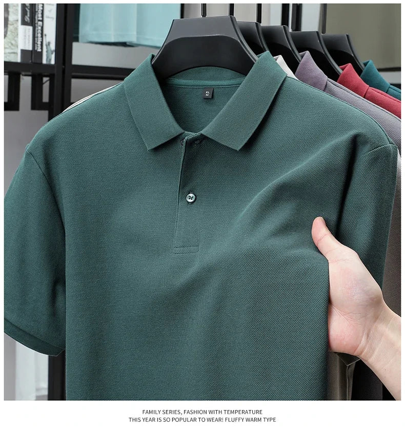 Noxwear - Men's 100% Cotton Polo Shirt - Summer Casual Breathable Tee,19 Colors,Ideal for Golf and Sports,Business Casual,Silk-Like Finish