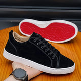 Noxwear - Autumn New Shoes for Men Suede Leather Casual Shoes Fashion Flat Skateboard Shoes Youth Cool Sneaker