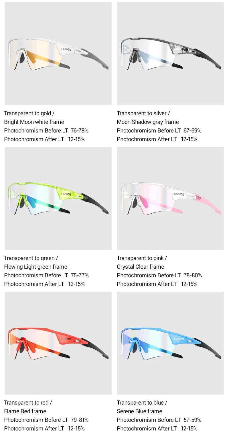 Noxwear - Kapvoe New Photochromic Cycling Sunglasses