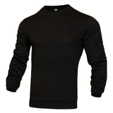 Noxwear - Men's coat fashion small check Waffle youth round neck jacquard check hoodie