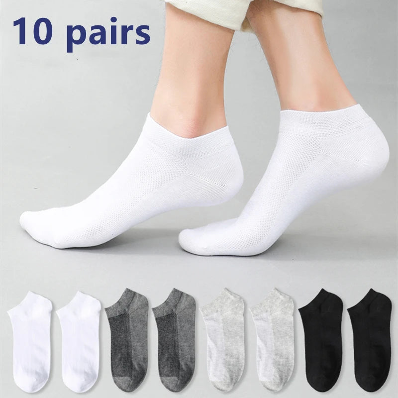 Noxwear - 10/5/3pairs Breathable Con Sports Stockings Men Bamboo Fiber Autumn and Winter Men Socks Sweat Absorption Deodorant.