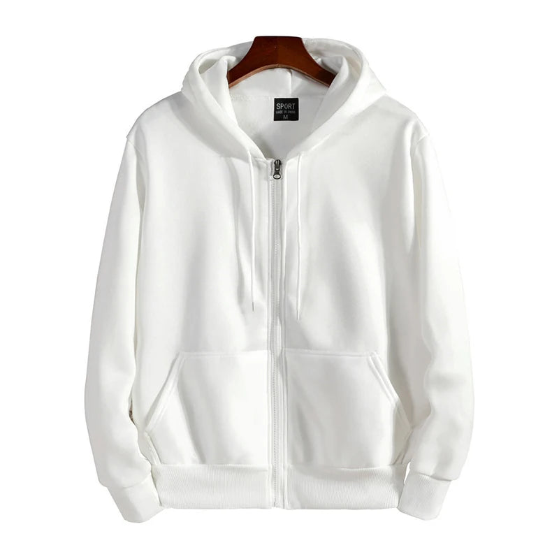 Noxwear-Zipper Hoodies Autumn Winter Men's New Long Sleeve Hooded Sweatshirt Fashion Casual Male Outfit Sportwear Loose Fit Clothes