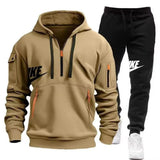 Noxwear-New men's autumn and winter suit zipper hoodie + trousers suit casual men's sportswear warm suit