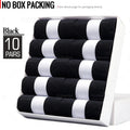 Noxwear - HSS 5/10 Pairs Men's Cotton Blend Socks Black Business Men Socks Soft Breathable Summer Winter for Male Socks Plus Size (6.5-14)