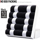 Noxwear - HSS 5/10 Pairs Men's Cotton Blend Socks Black Business Men Socks Soft Breathable Summer Winter for Male Socks Plus Size (6.5-14)