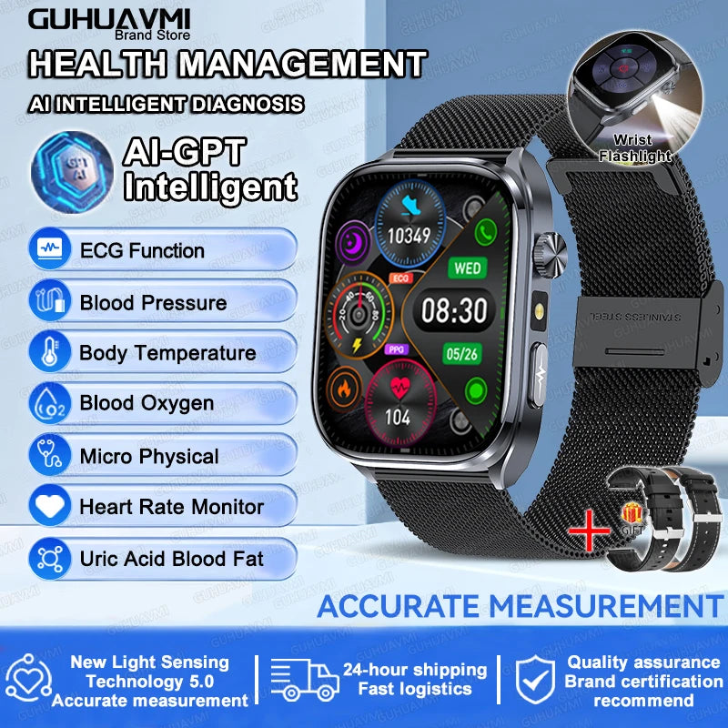 Noxwear - 2025 New Accurate ECG Smart Watch Heart Health Analysis Blood analysis Blood Lipid Blood Pressure BT call Smart Watches For Men