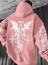 Noxwear - European and American men's autumn fashion personality angel print comfortable hooded sweatshirt outdoor street style top