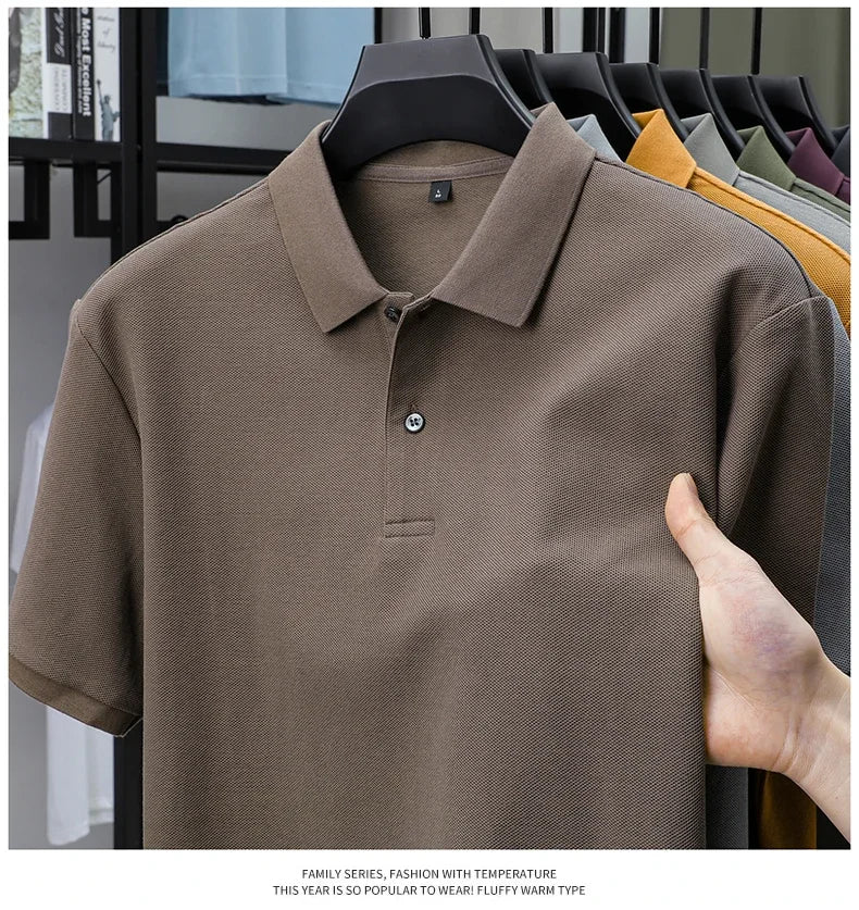 Noxwear - Men's 100% Cotton Polo Shirt - Summer Casual Breathable Tee,19 Colors,Ideal for Golf and Sports,Business Casual,Silk-Like Finish