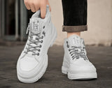 Noxwear - Winter Mens Warm Ankle Boots Fashion Versatile White Leather Shoes Outdoor Non-slip Sneakers for Man Motocycle Snows Boots Botas