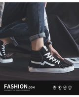 Noxwear - Spring New Shoes for Men Women Canvas Casual Shoes High Tops Flat Skateboard Vulcanized Shoes Lovers Cool Lace-up Sneaker