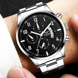 Noxwear - 1PC Men's Luxury Watch Fashion Business Calendar Men's Steel Belt Watch