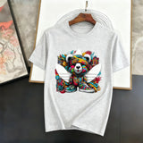 Noxwear - Men's and Women's Patterned Top Multi-purpose Loose T-shirt Pure Cotton 2025 Summer New Short Sleeved Sailor Collar Print