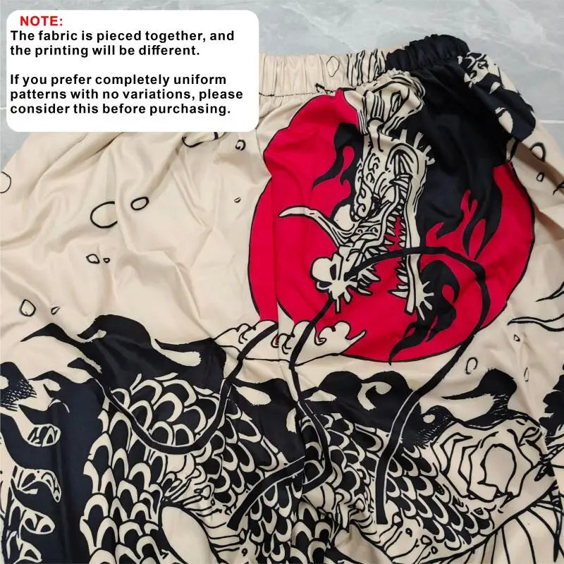 Noxwear-Summer Japanese Style Anime Dragon Print Cosplay Haori Yukata Top Adult Traditional Samurai Loose Kimono Cardigan for Men Women