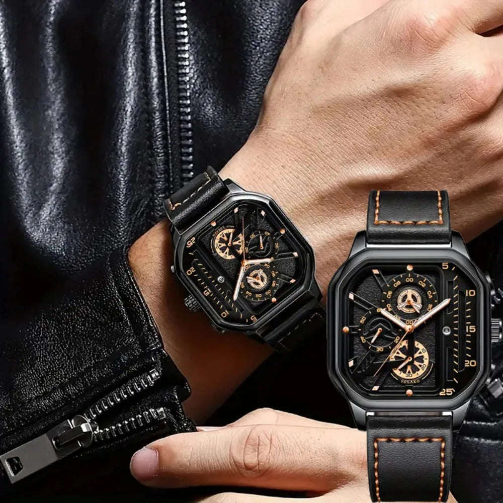 Noxwear - Luxury Big Dial Men Square Watch