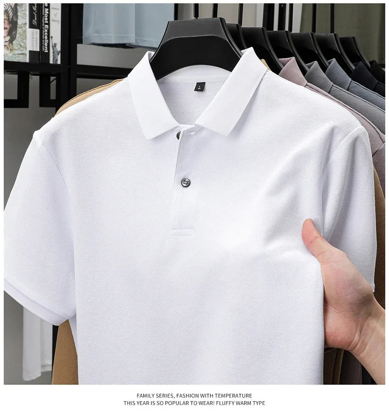 Noxwear - Men's 100% Cotton Polo Shirt - Summer Casual Breathable Tee,19 Colors,Ideal for Golf and Sports,Business Casual,Silk-Like Finish