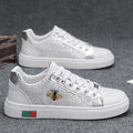 Noxwea - New Shoes for Men Leather Casual Shoes Trend Flat Skateboard Shoes Youth Street Cool Lace-up Sneaker