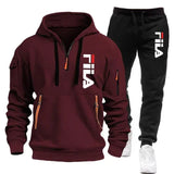 Noxwear-Two sets of 2025 new fashionable men's sportswear, a zippered hooded sweatshirt and sweatpants, for casual fitness and jogging