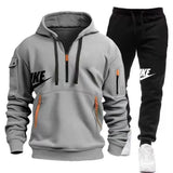 Noxwear-New men's autumn and winter suit zipper hoodie + trousers suit casual men's sportswear warm suit