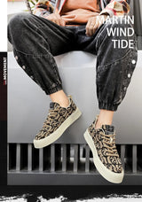 Noxwear - Men's Graffiti Prints Canvas Sneakers 2024 Spring Autumn Breathable Fashion Vulcanize Shoes Outdoor Lace Up Men Casual Shoes